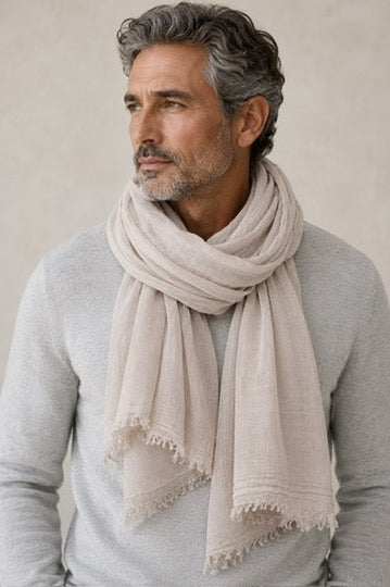 Cashmere Scarf 601 in Latte