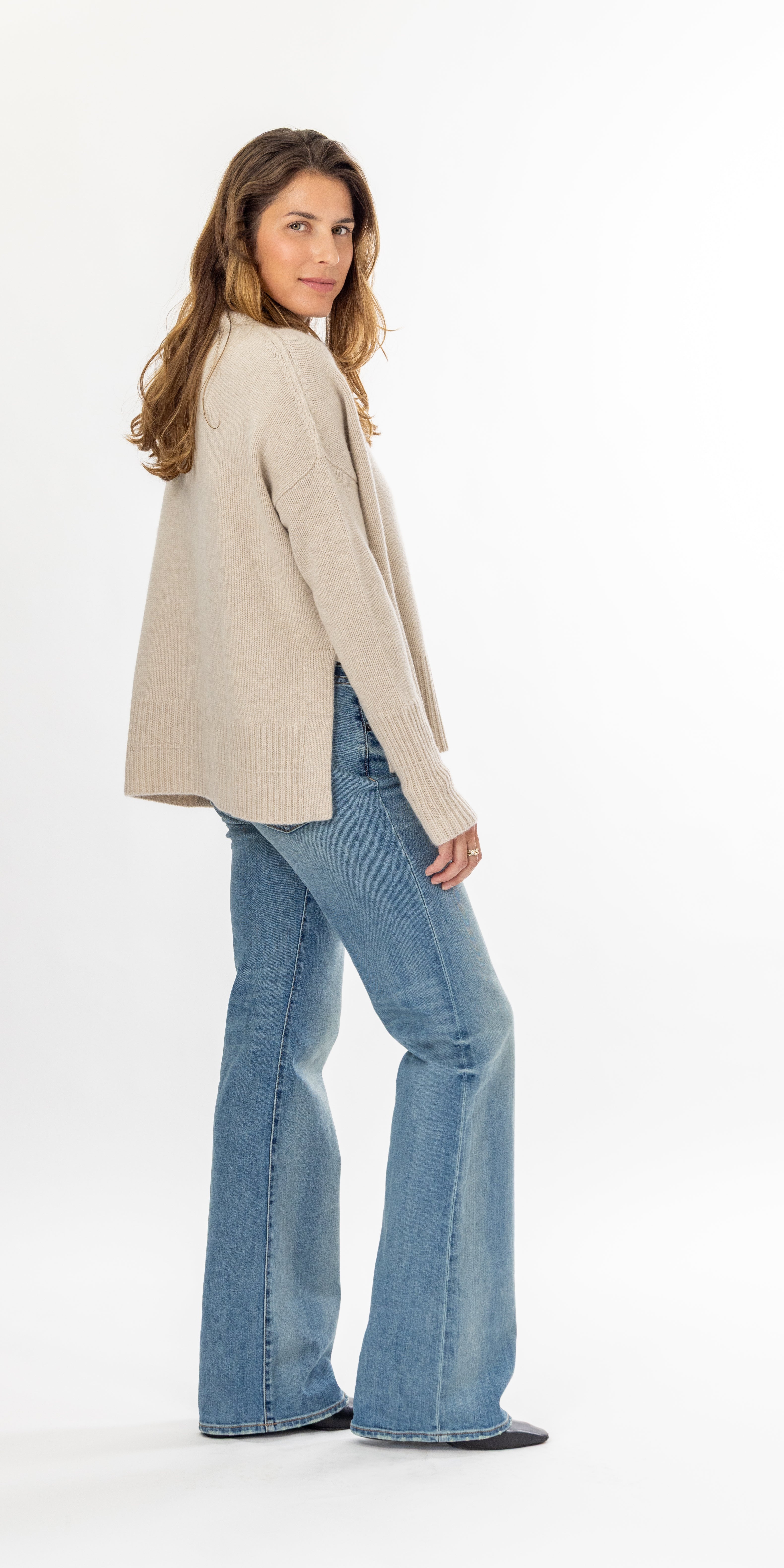 Slouchy Crew in Millet