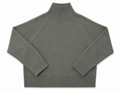 Mock Neck Sweater in Cedar Green