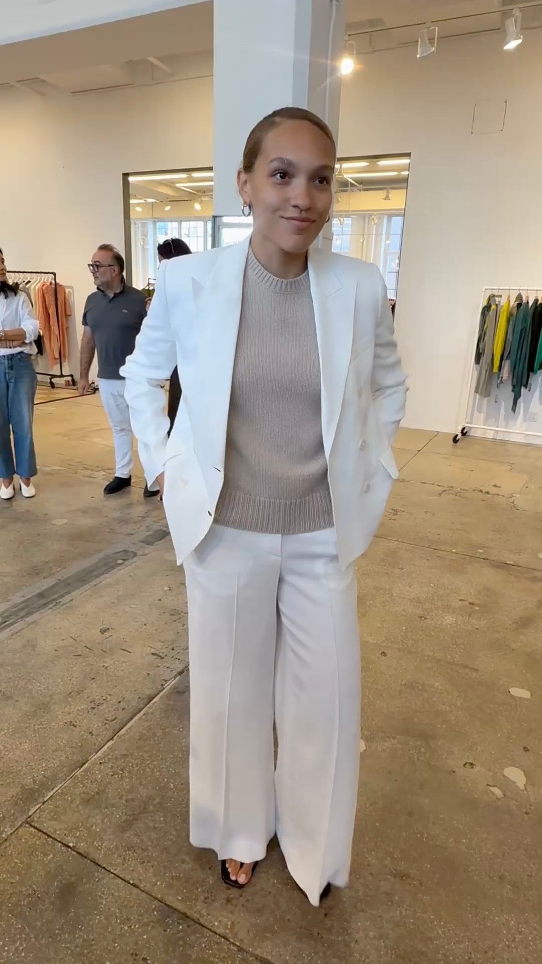 Courtney Pant in Ivory Linen