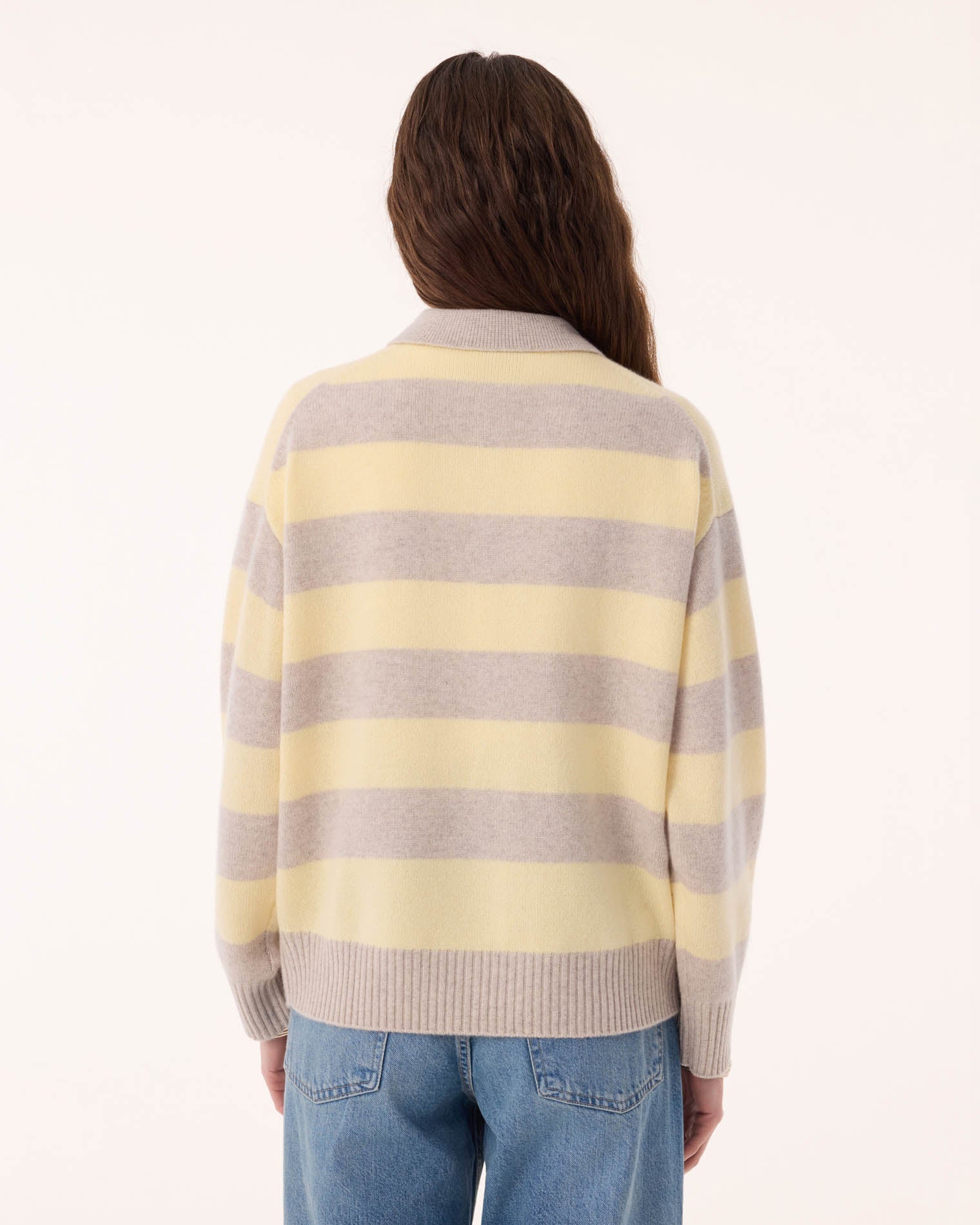 Ryode Set Stripe Polo Sweater in Anis