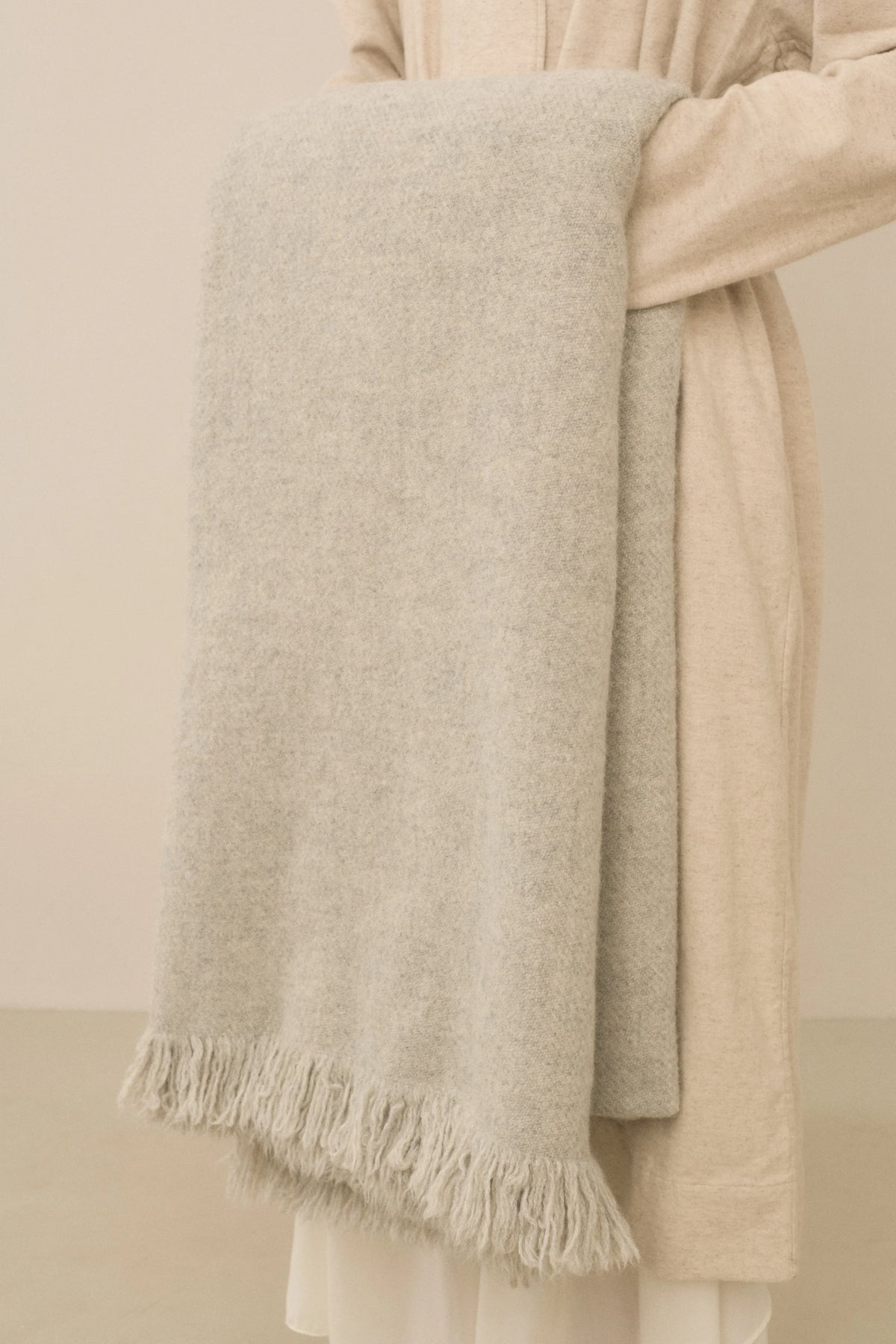 Handwoven Brushed Blanket in Pebble