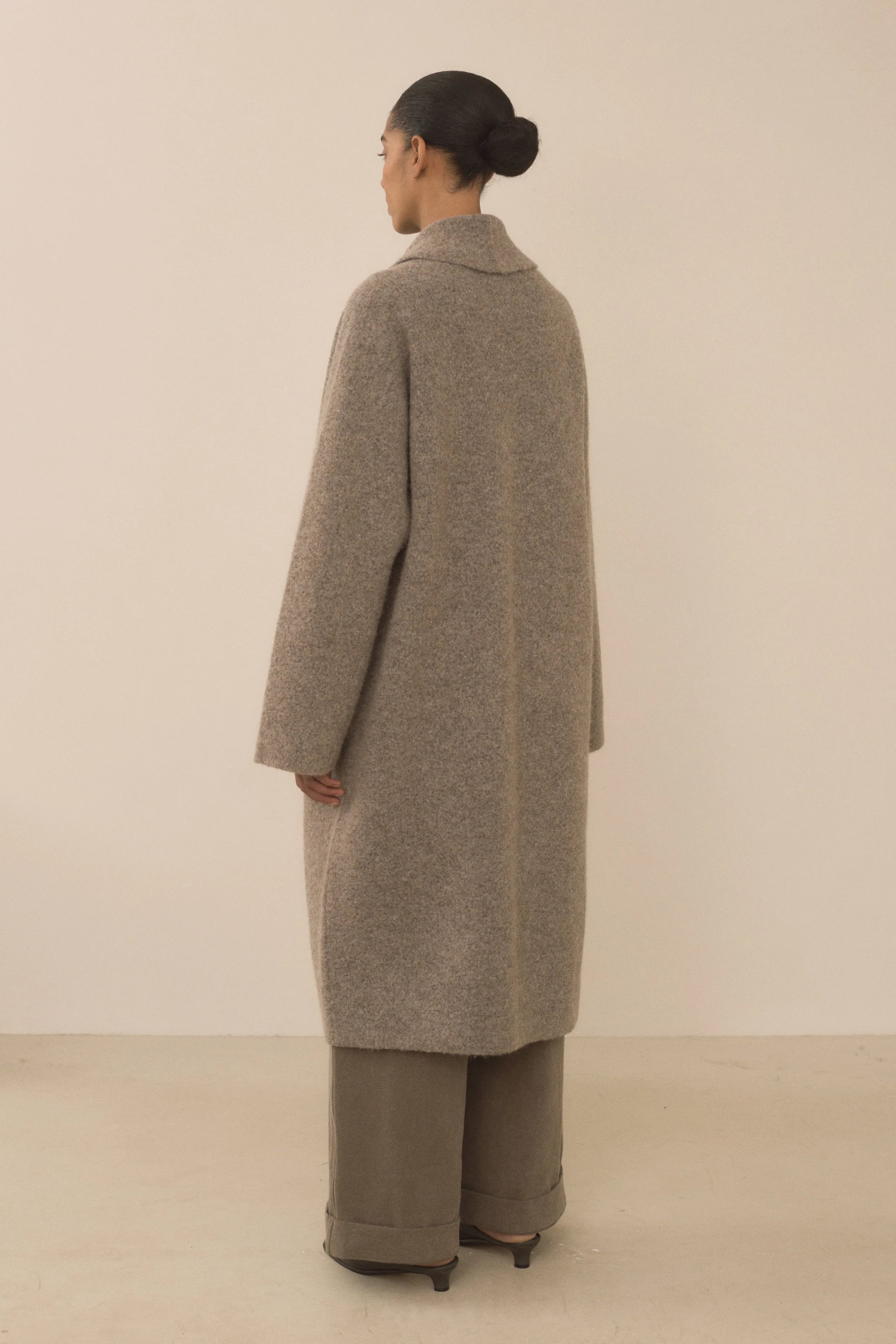 Double Face Long Coat in Moth