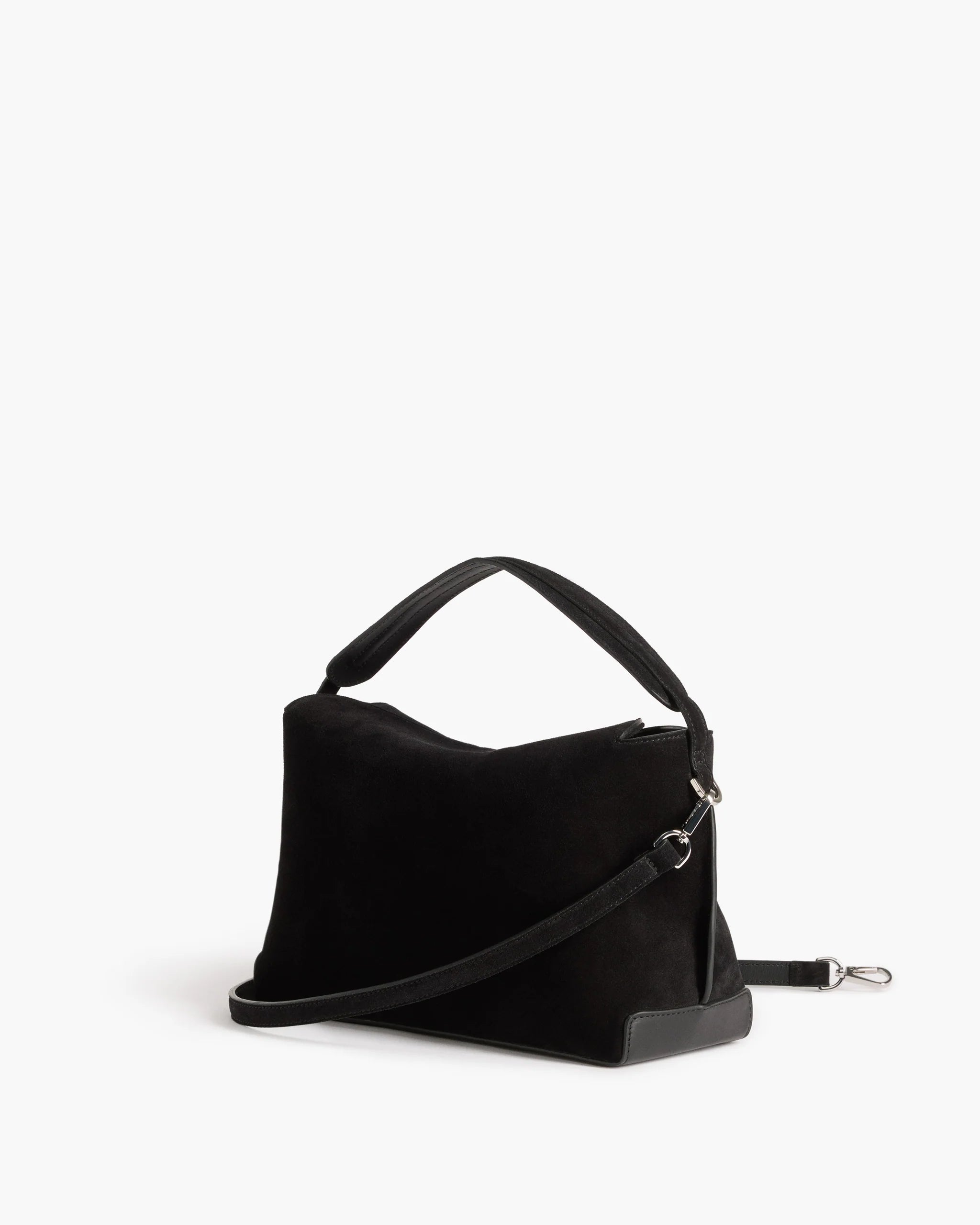 Helia Handbag in Black Suede