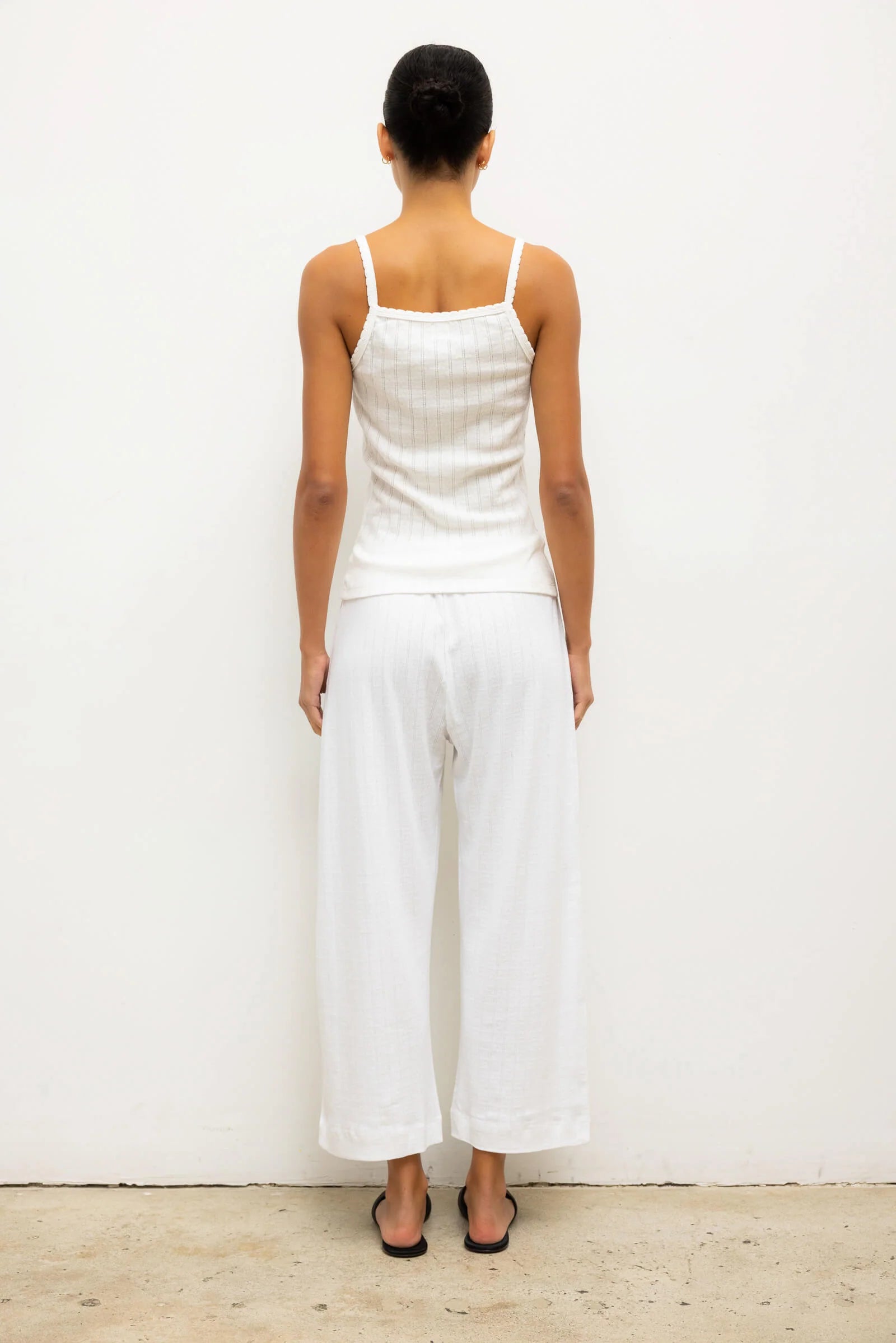 Pointelle Classic Tank Top in White