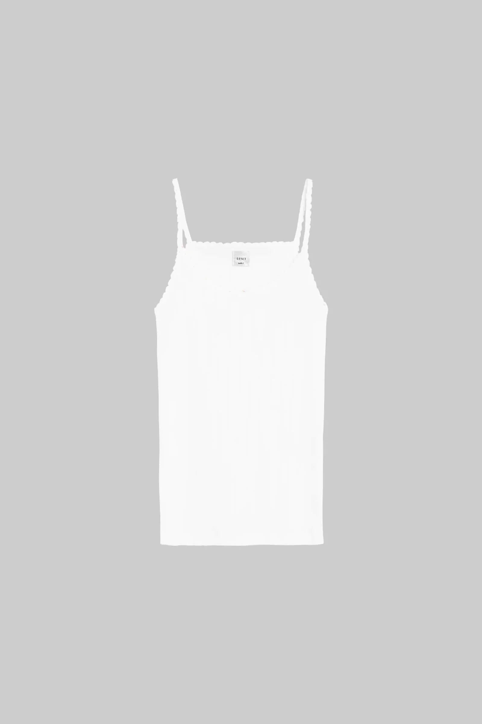 Pointelle Classic Tank Top in White