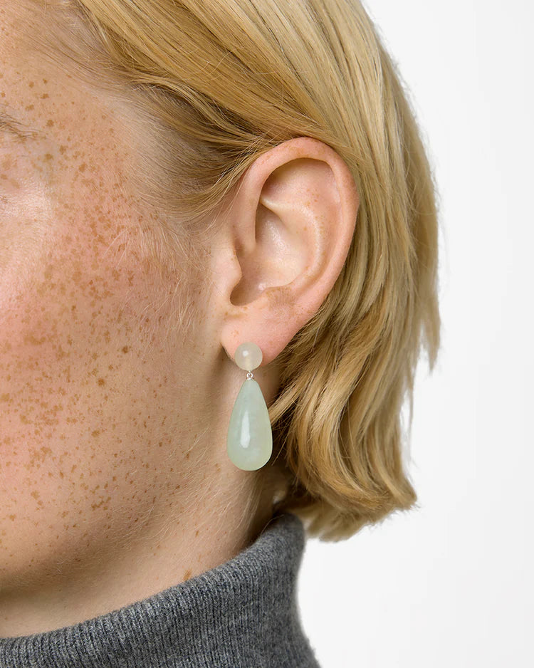 The Lola Earrings in Green Serpentine