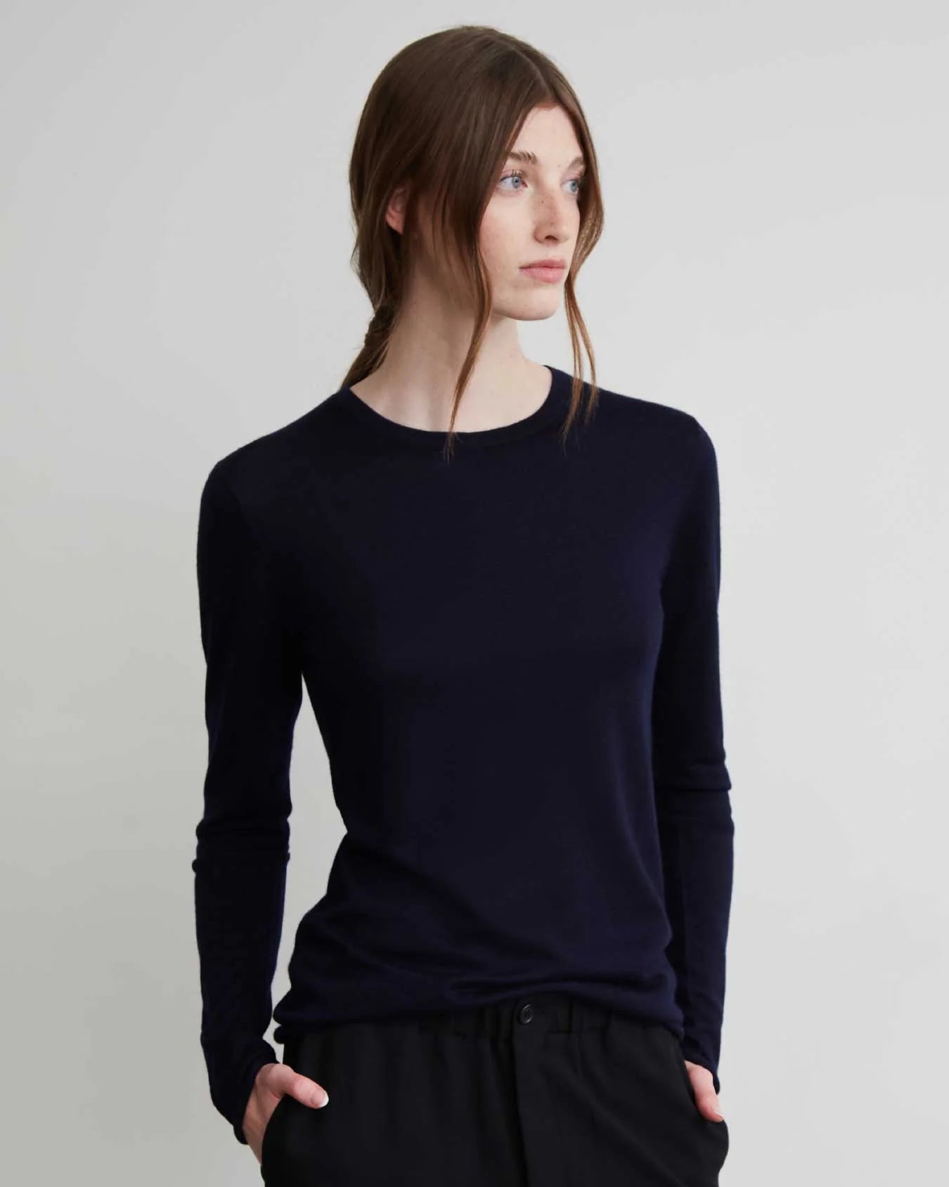 Long Slim Tee in Black