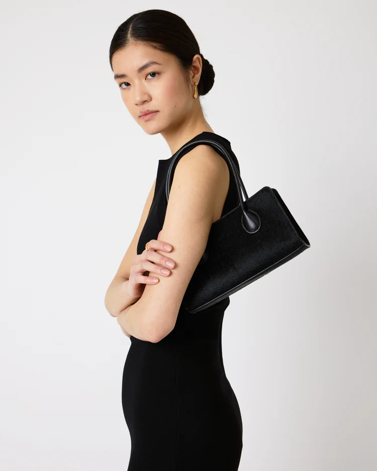 The Lou Bag in Black Calf Hair
