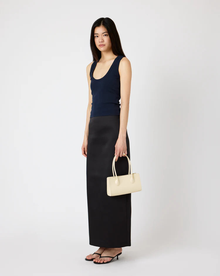 The Lou Bag in Creme Pantent Leather