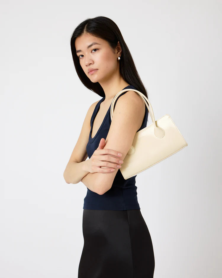 The Lou Bag in Creme Pantent Leather