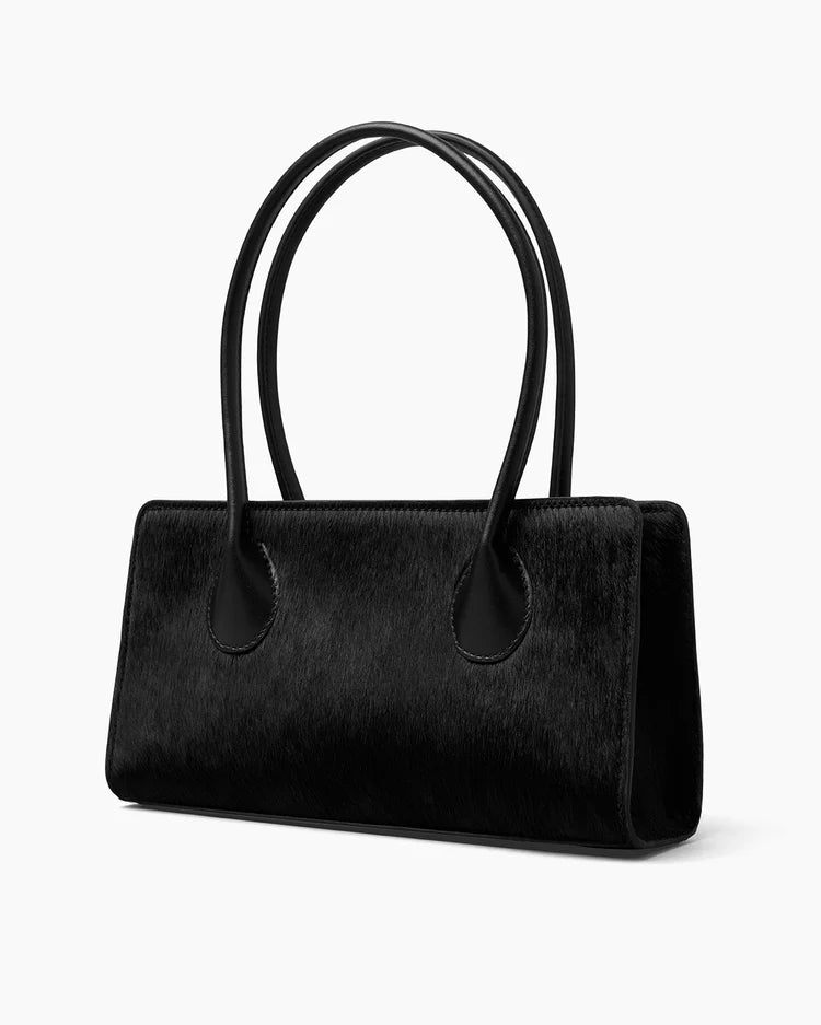 The Lou Bag in Black Calf Hair