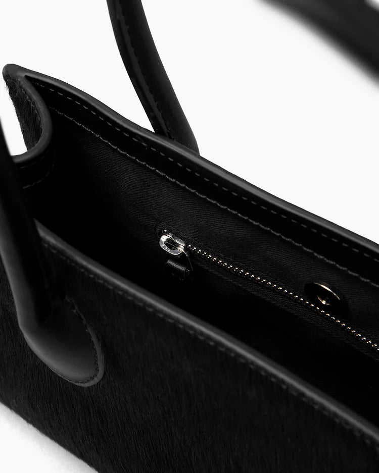 The Lou Bag in Black Calf Hair