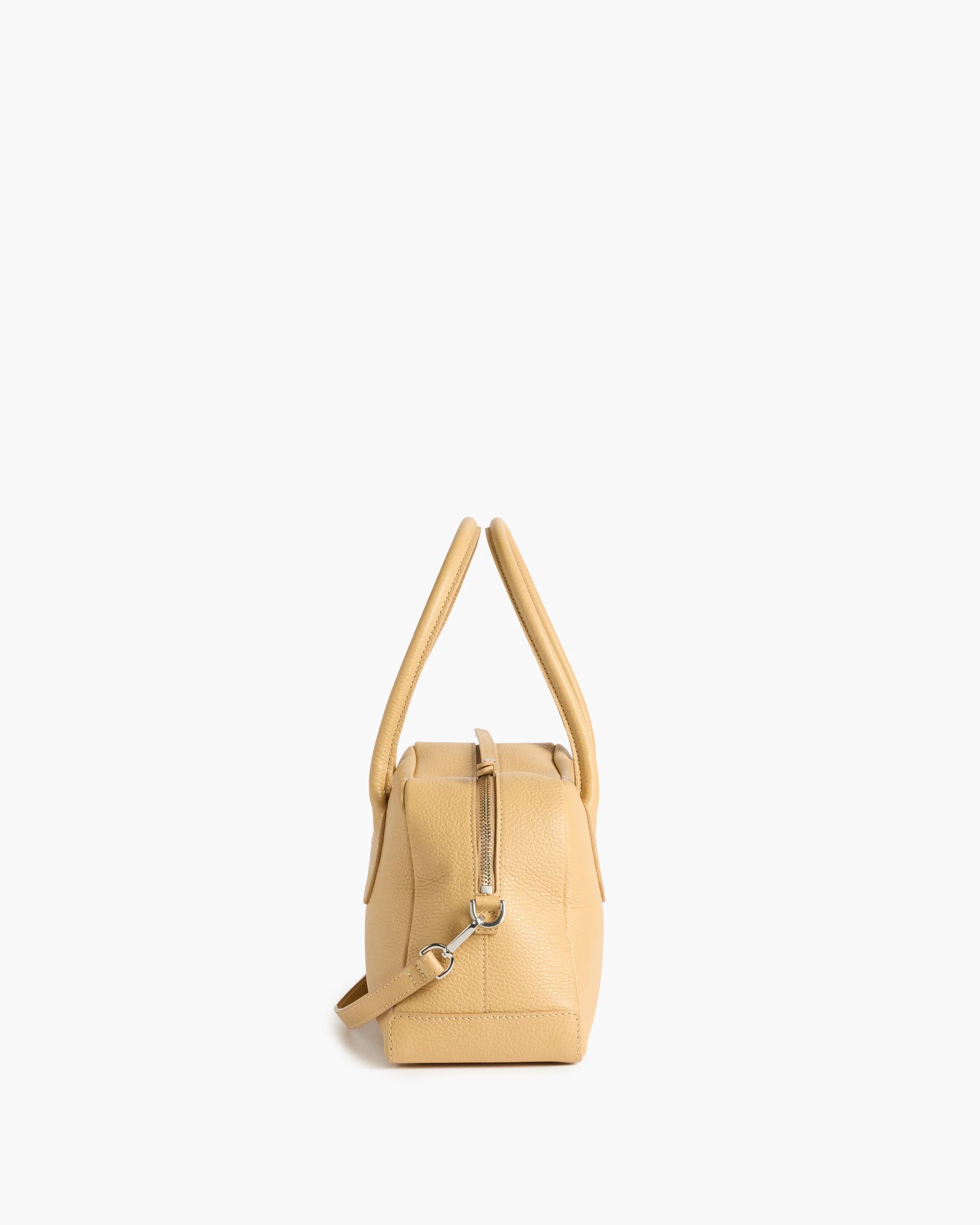 Leia Shoulder Bag in Grained Leather Biscotti
