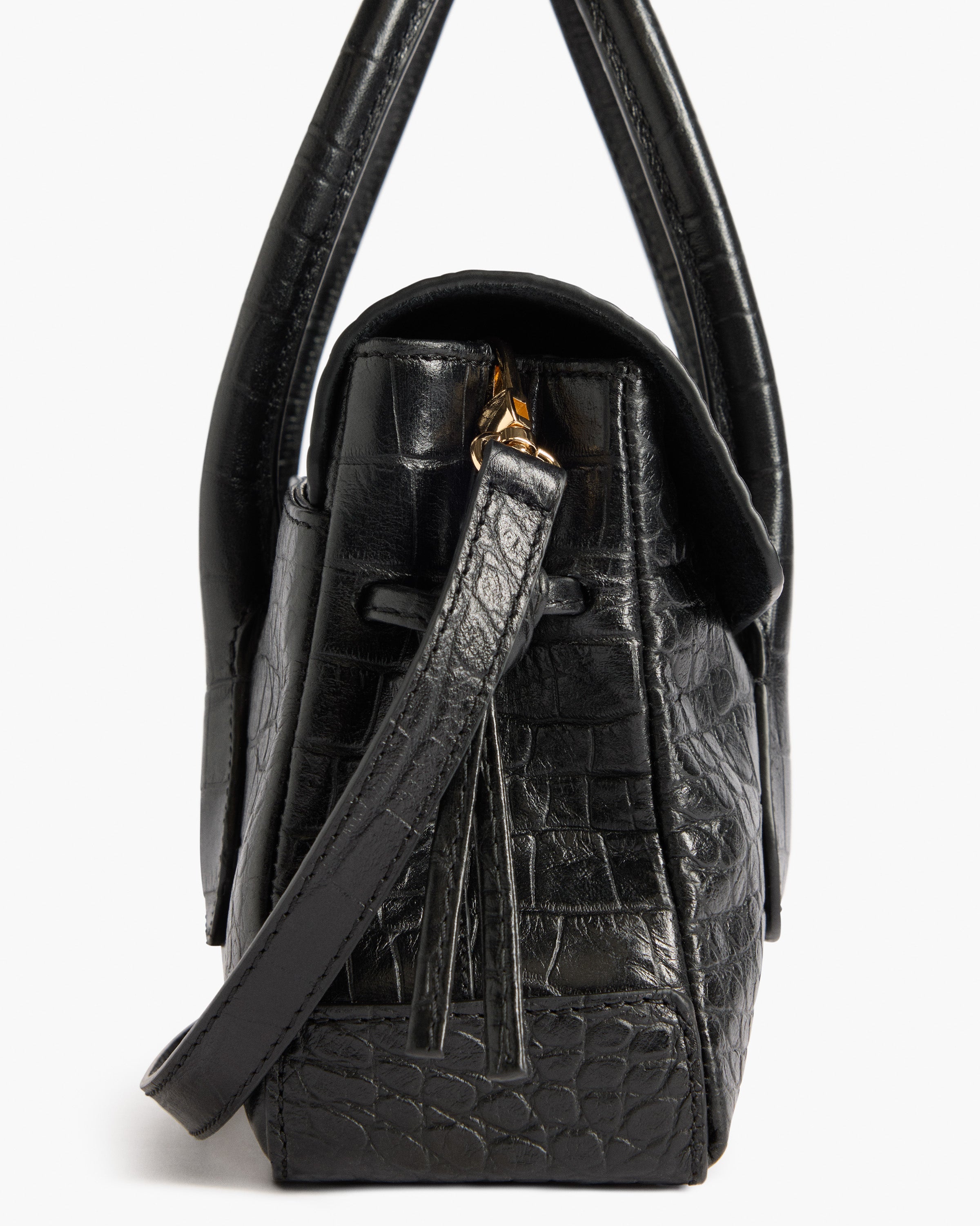 Lydia Mini Bag in Black Croco Leather
