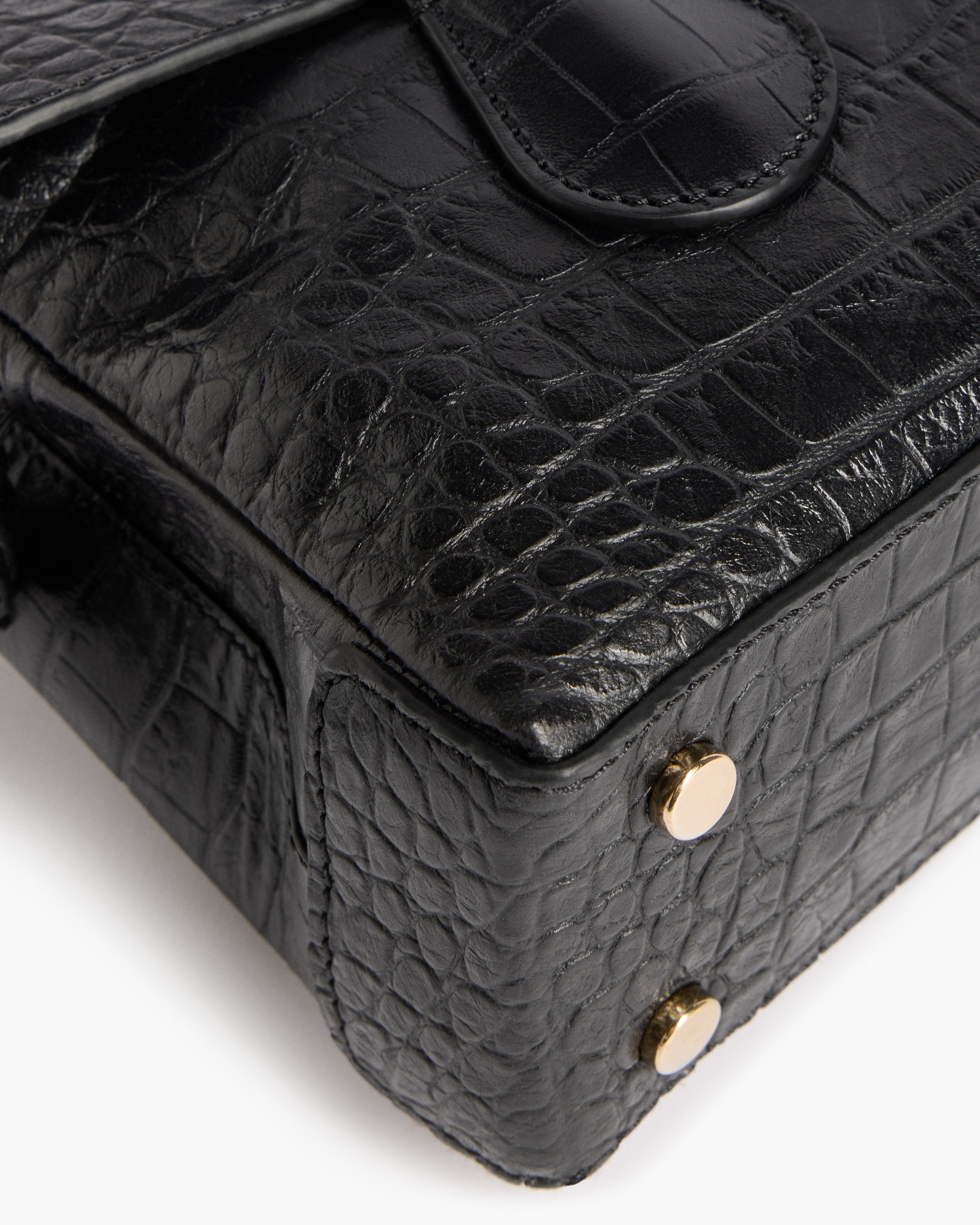 Lydia Mini Bag in Black Croco Leather