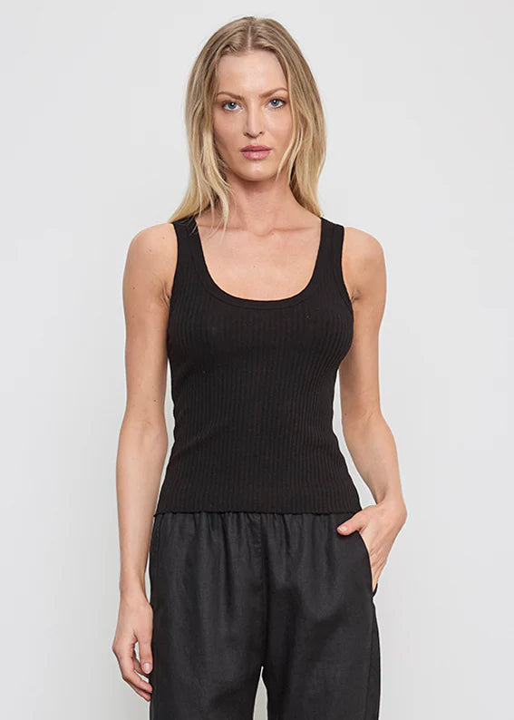 Military Rib Tank in Black