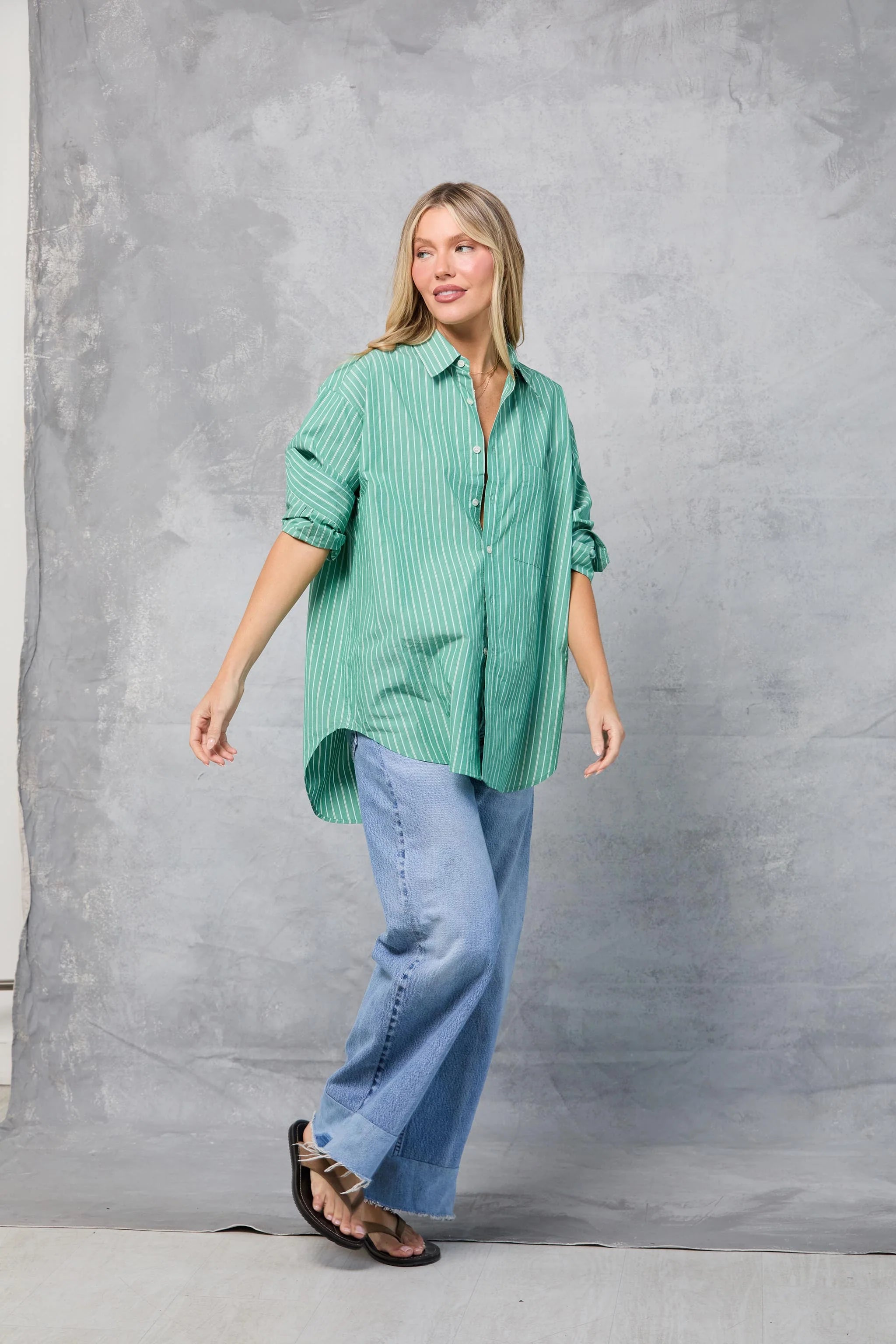 Repeat Shirt in Palm Stripe