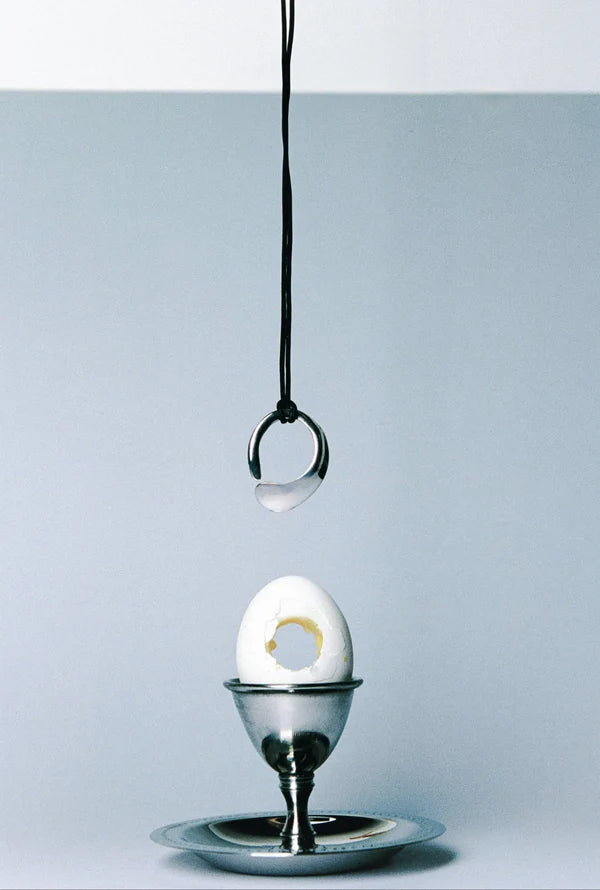 Marta Pendant in Sterling Silver / Black Cord