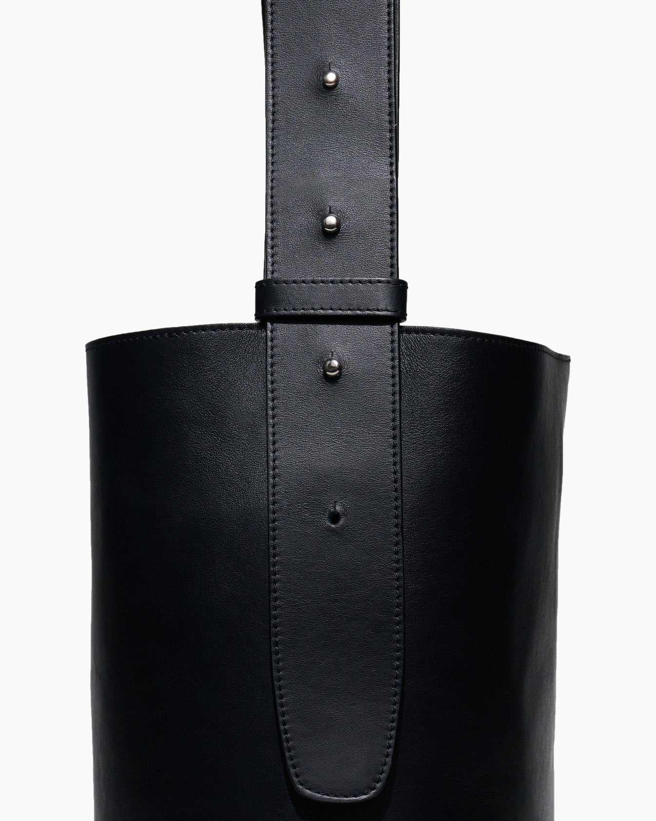 The Norma Tote in Solid Black Leather