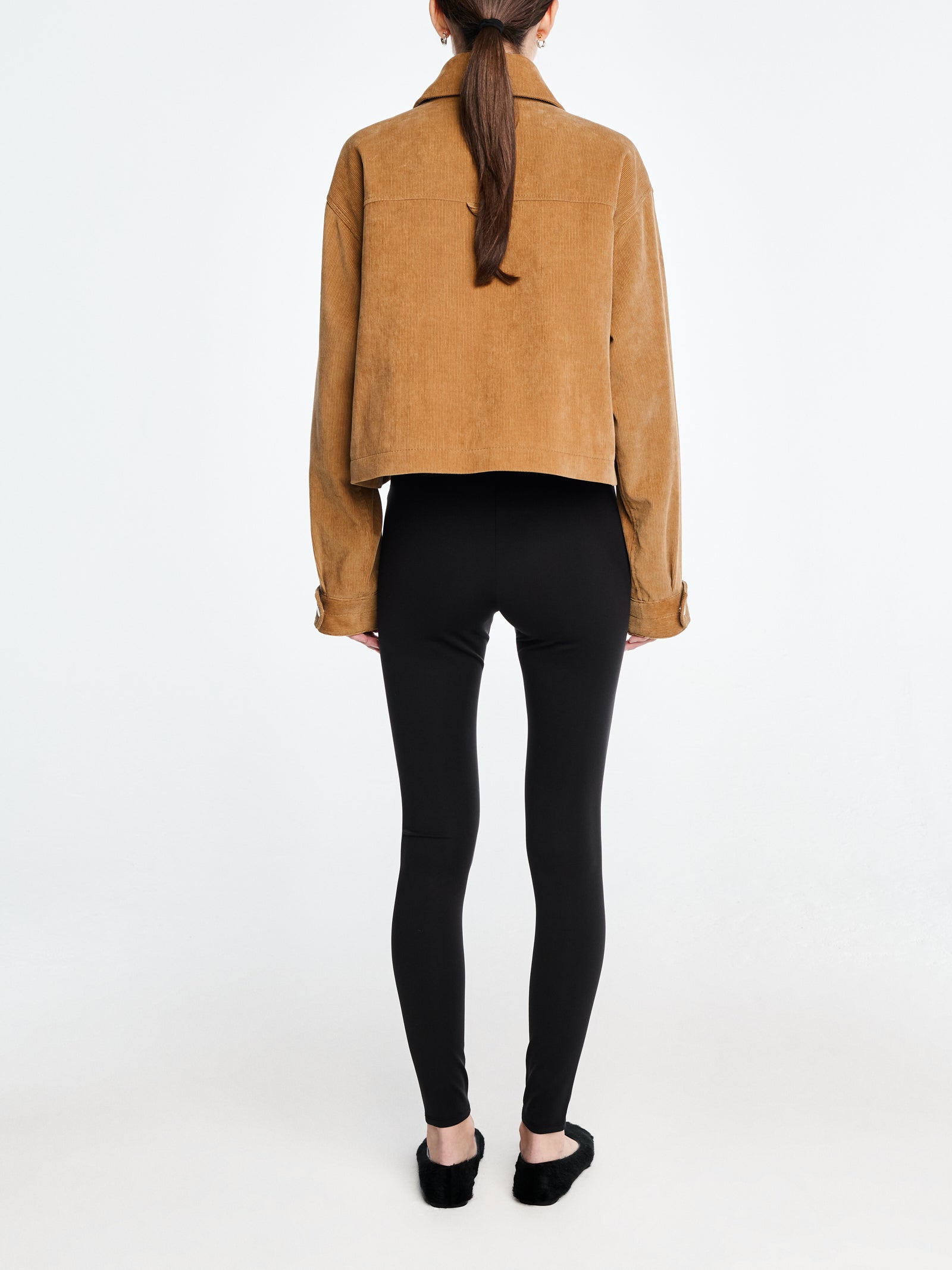 Cropped A-Line Jacket in Caramel