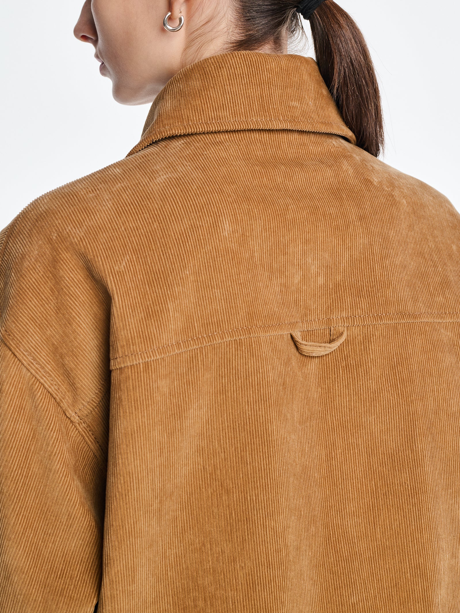 Cropped A-Line Jacket in Caramel