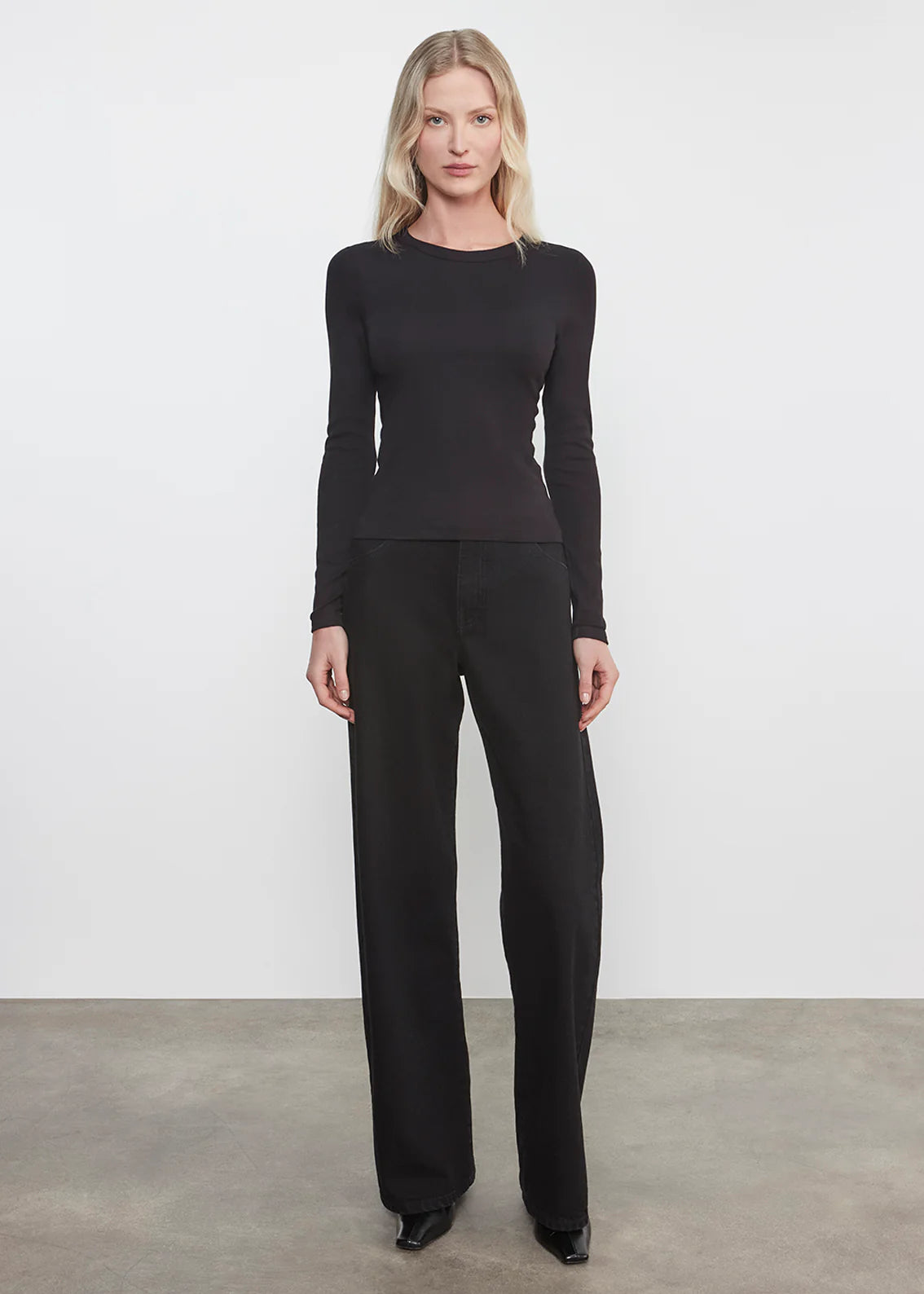 Supima Cotton New Classic Long Sleeve in Black