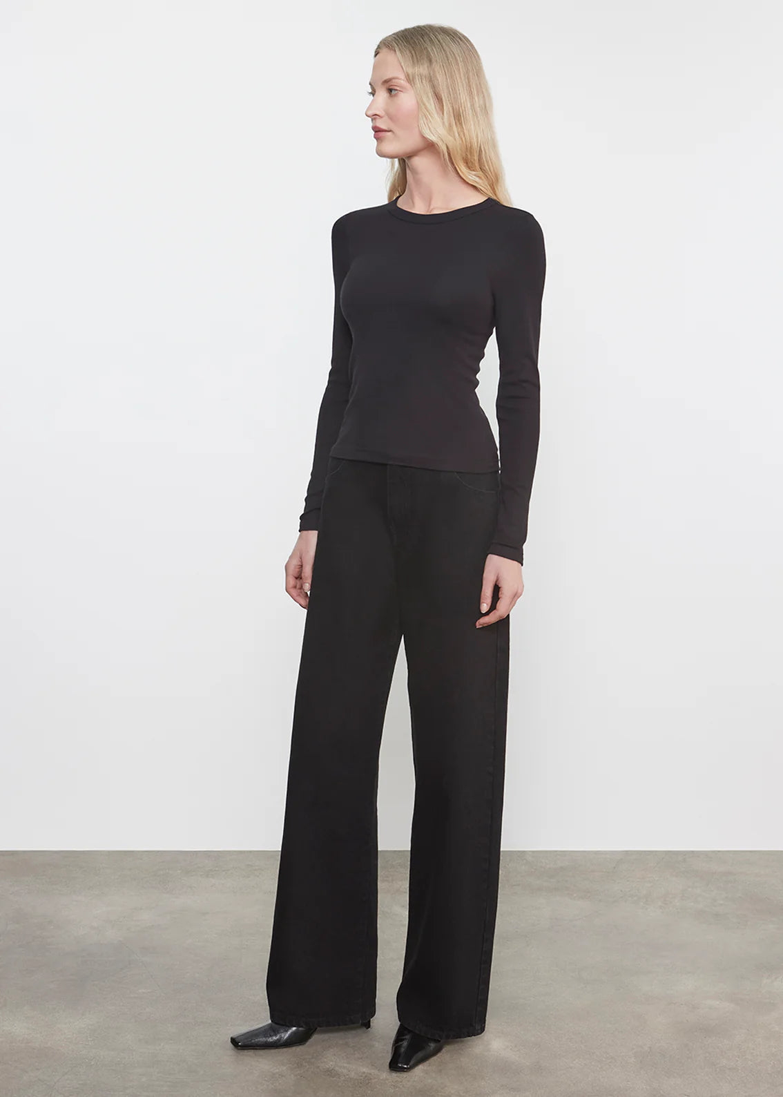 Supima Cotton New Classic Long Sleeve in Black