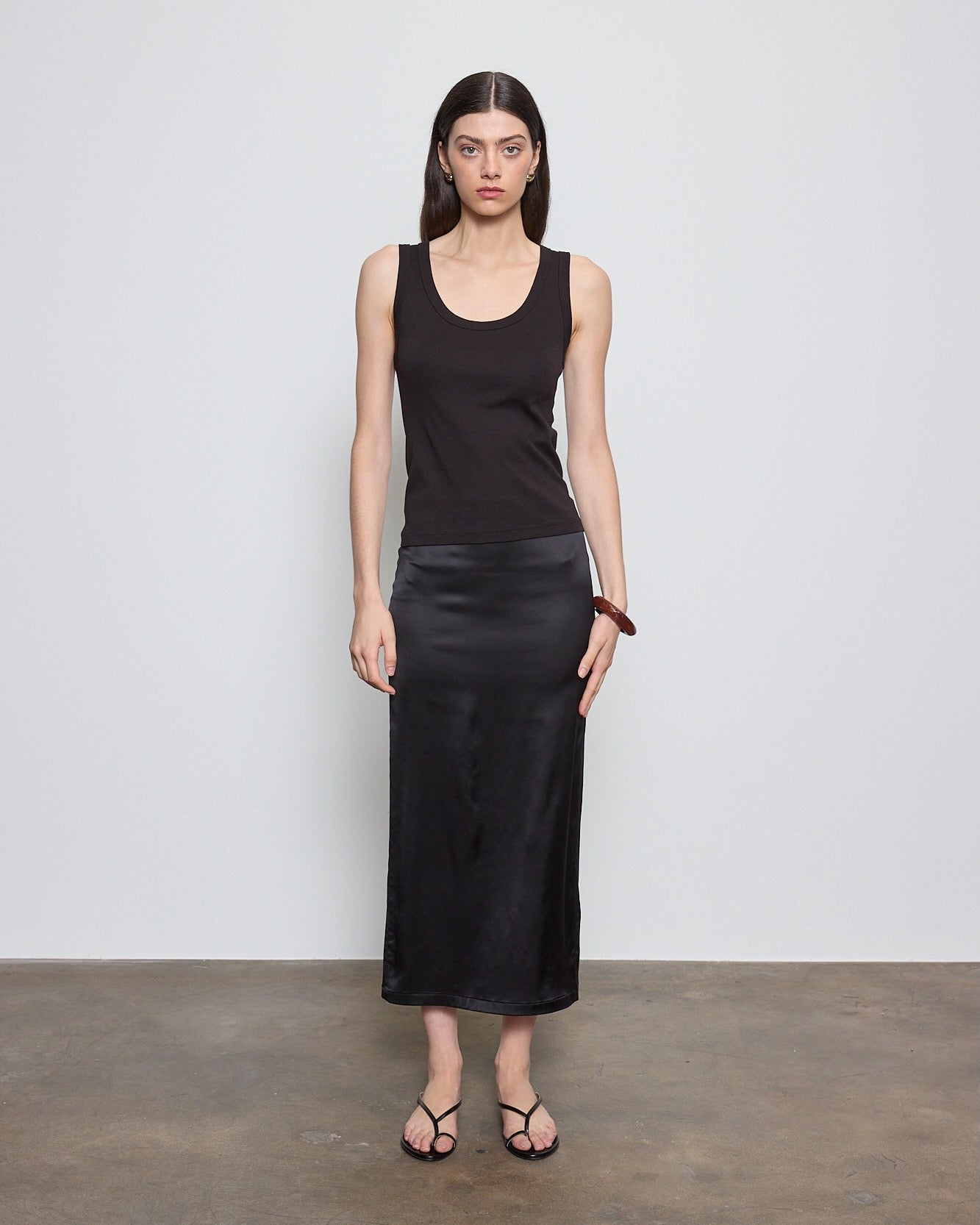 Supima Baby Rib Tank in Black