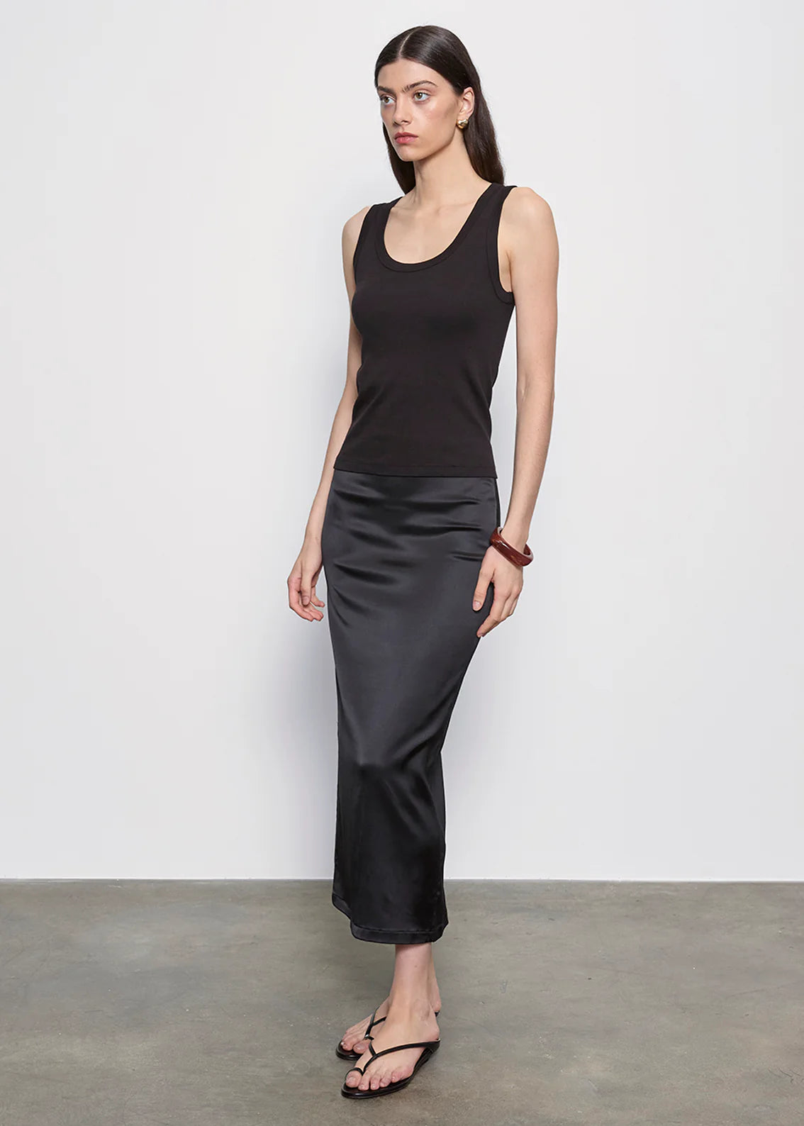 Supima Baby Rib Tank in Black