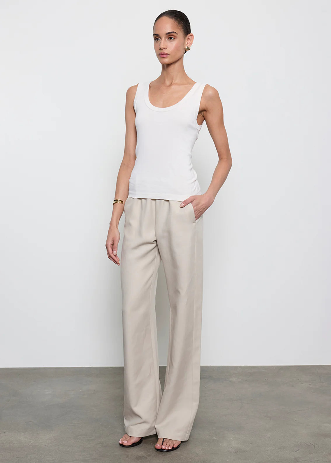 Supima Baby Rib Tank in White