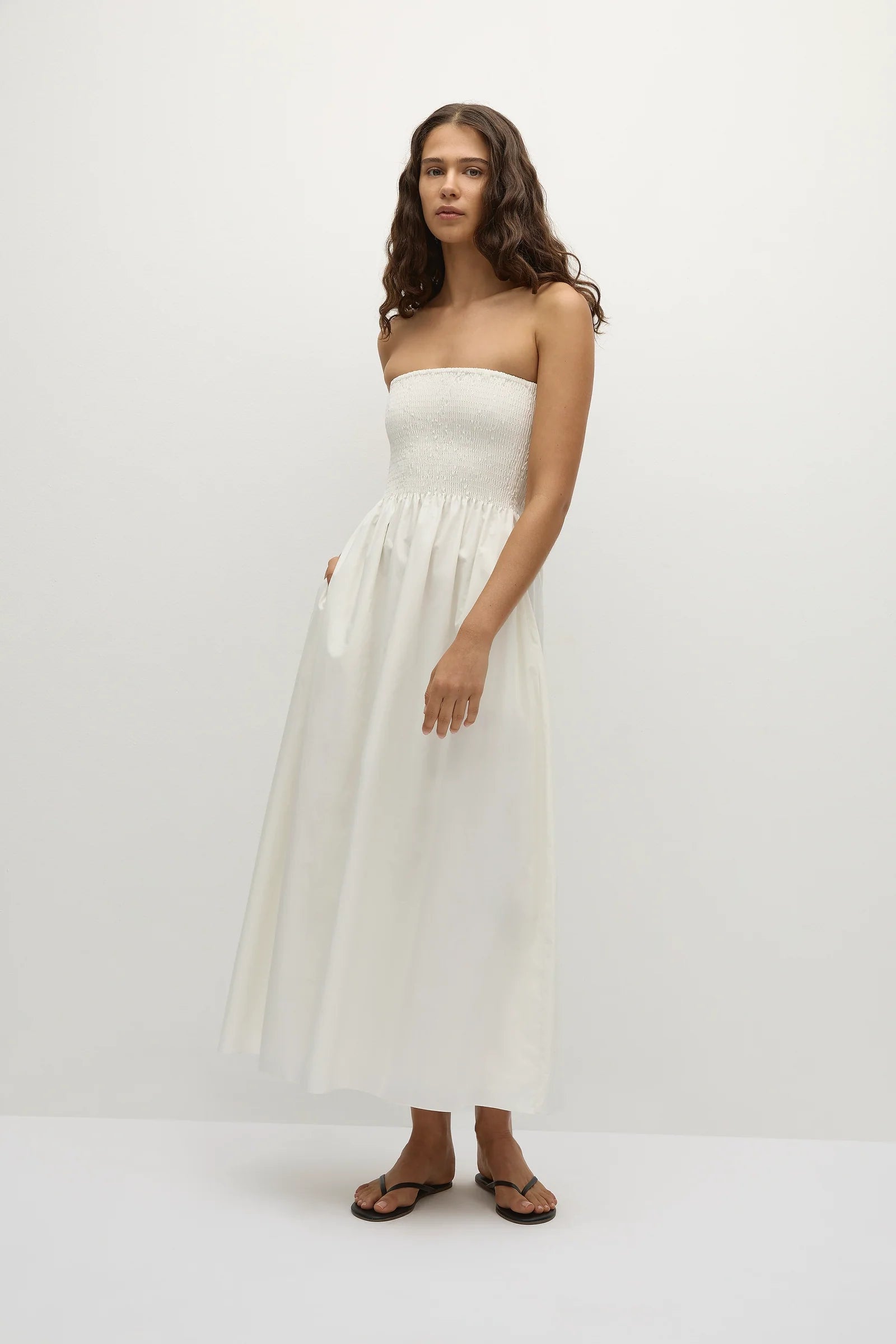 Jamie Midi Dress in White