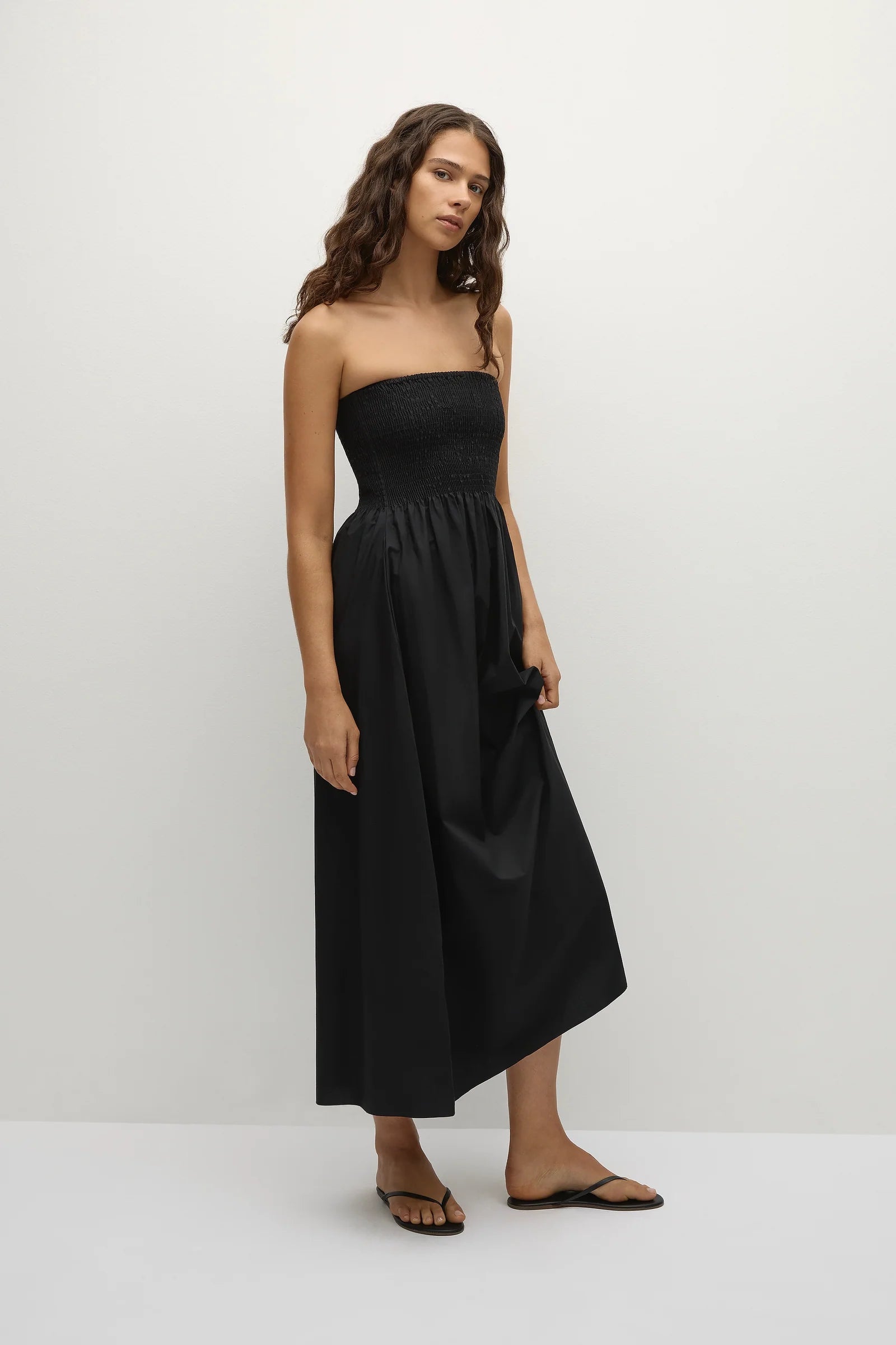 Jamie Midi Dress in Black