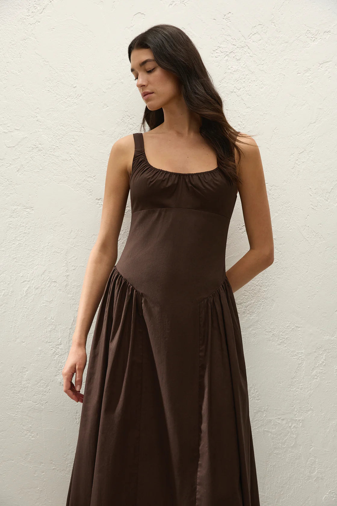 Marcella Midi Dress in Espresso