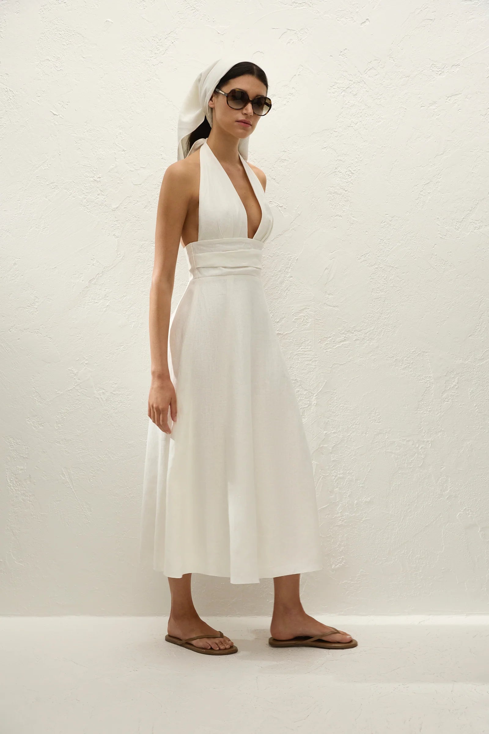 Bianca Midi Dress in White