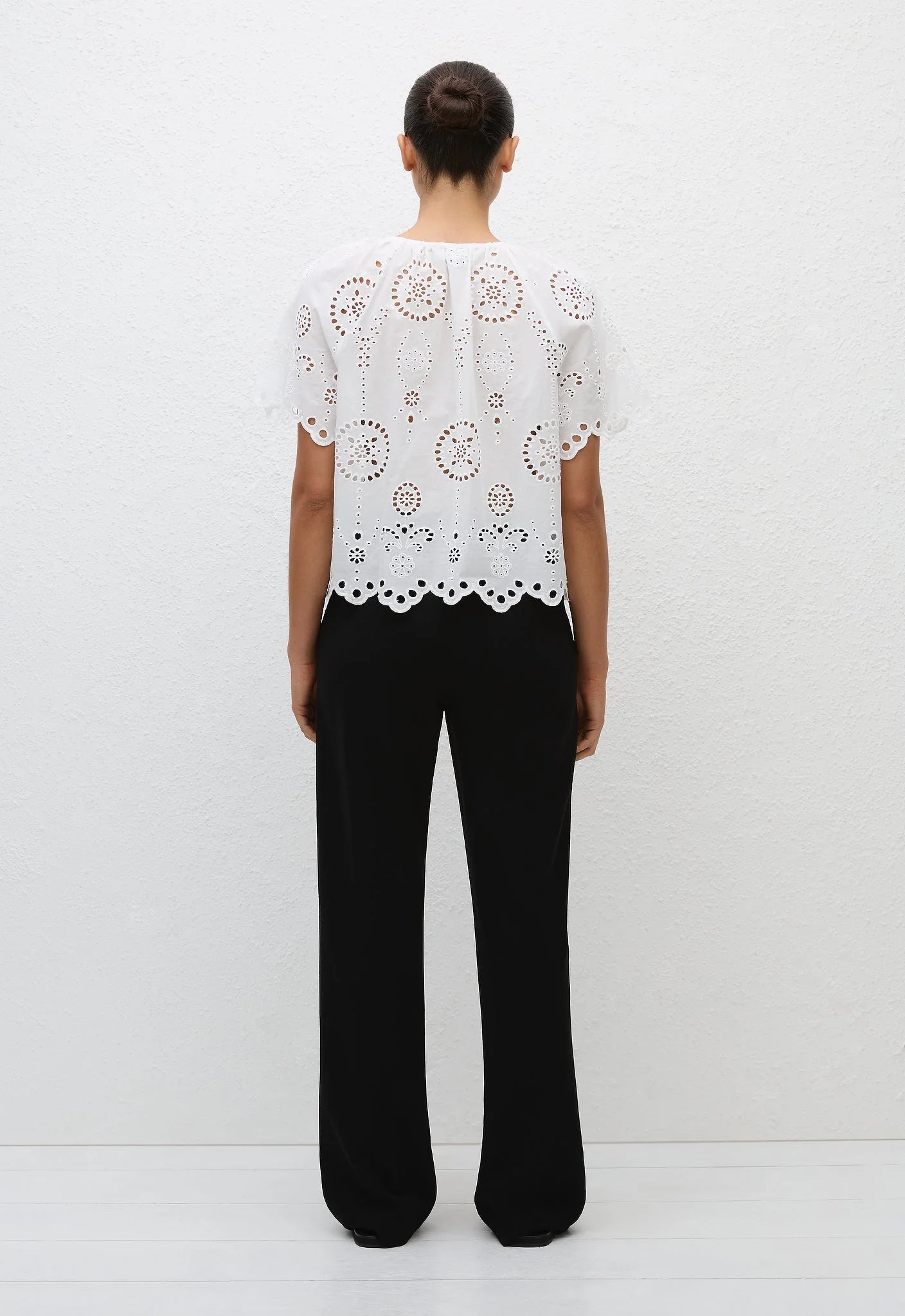 Broderie Blouse in White