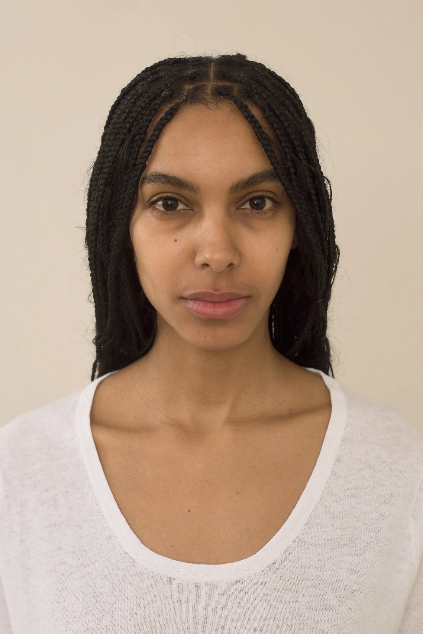 Scoop Neck T- Shirt in White (Last One In Size 1 Available)