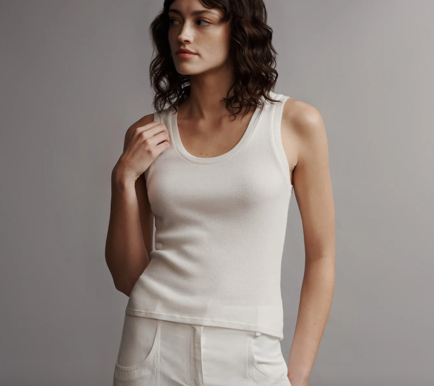 Ribbed Tank in Cotton