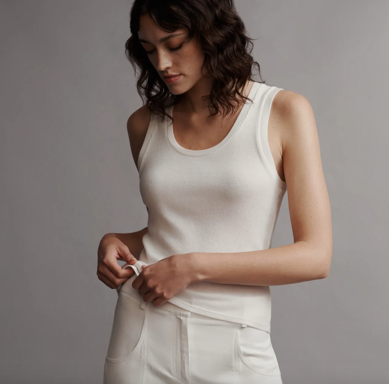 Ribbed Tank in Cotton