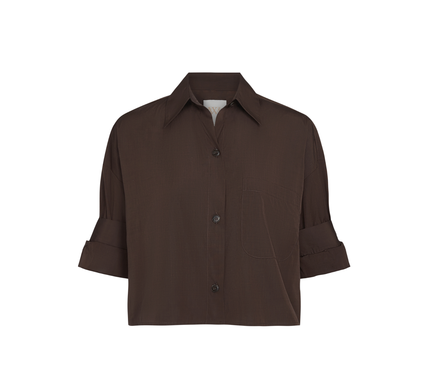 Next Ex Shirt in Superfine Cotton Milk Chocolate