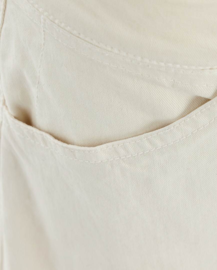 Tribeca Pant in Stone Cotton Twill