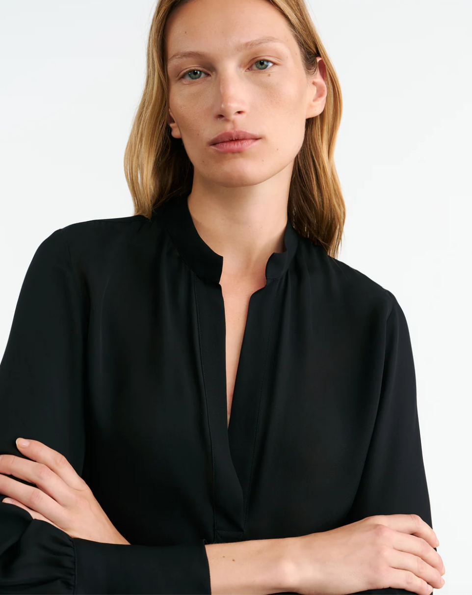 Montaine Silk Blouse in Black