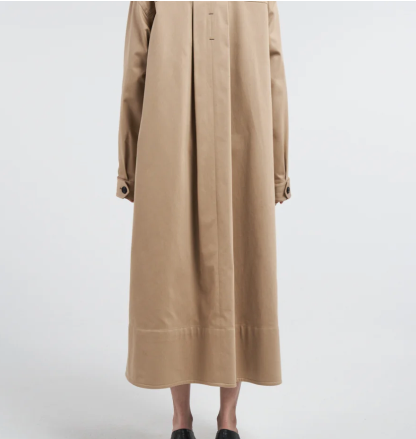 A-Line Swing Coat in Khaki