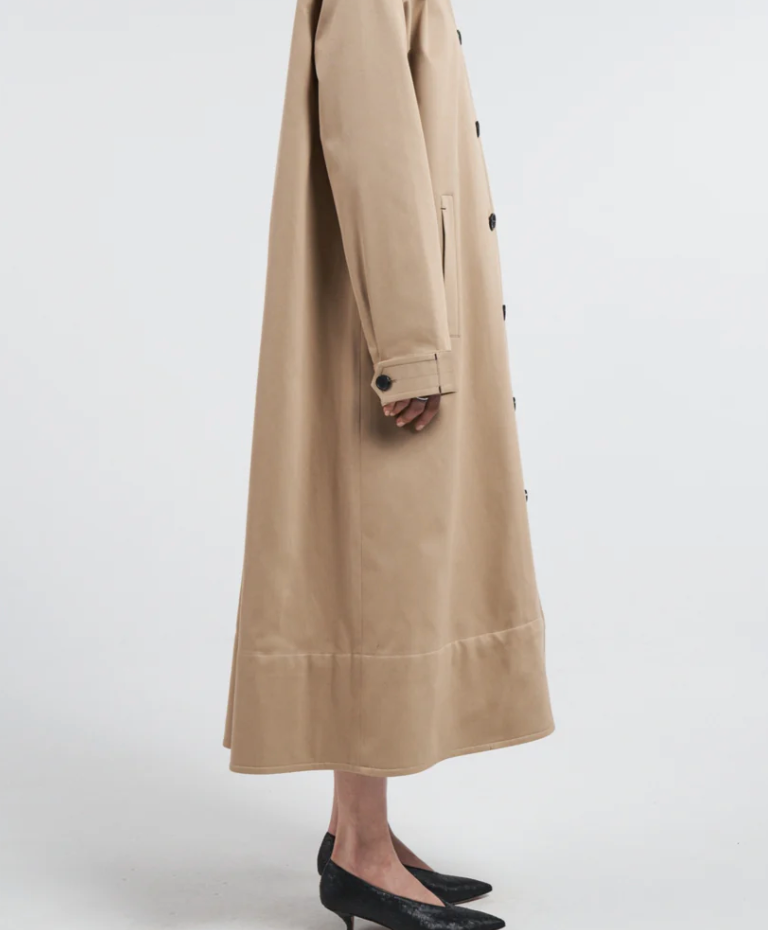 A-Line Swing Coat in Khaki – purethread