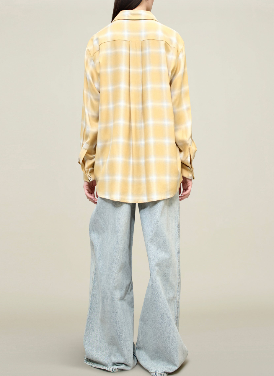 Chloé Bib Button Down in Airbrush Flannel