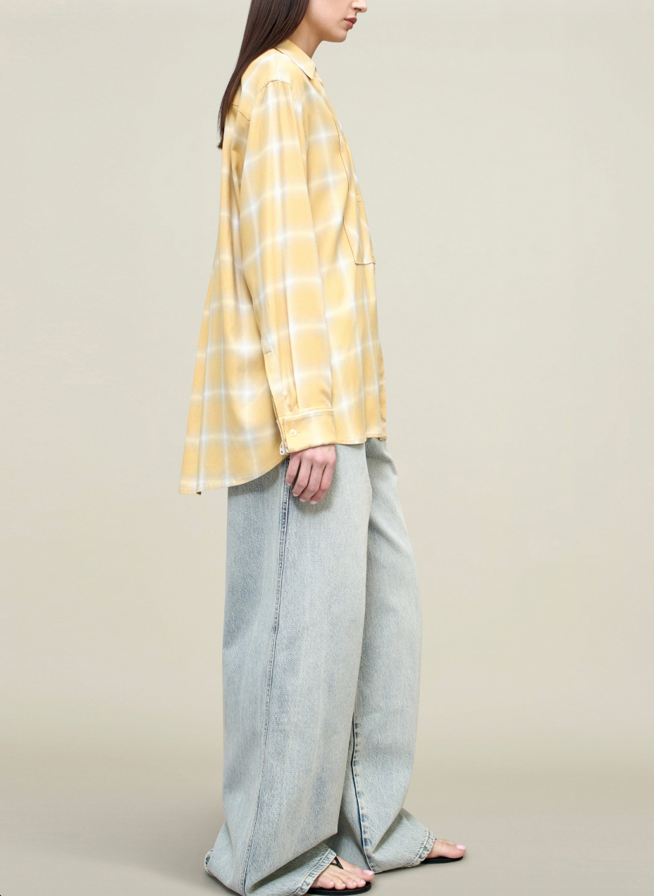 Chloé Bib Button Down in Airbrush Flannel