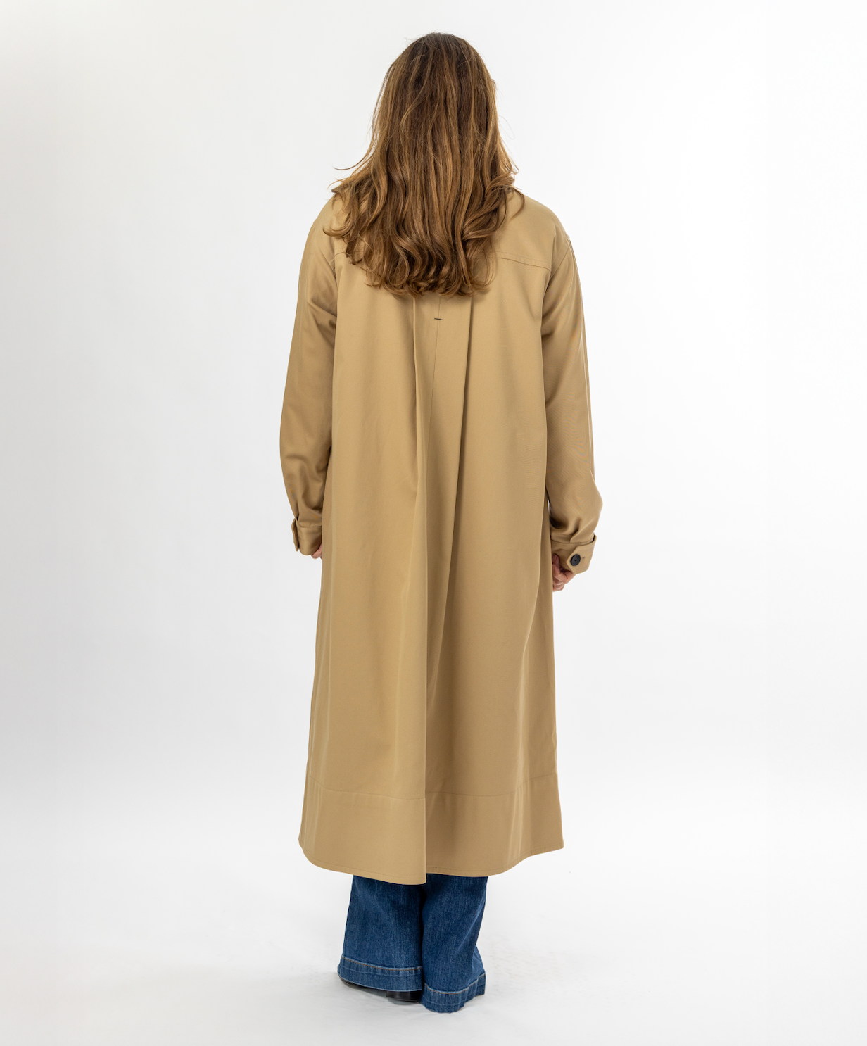 A-Line Swing Coat in Khaki