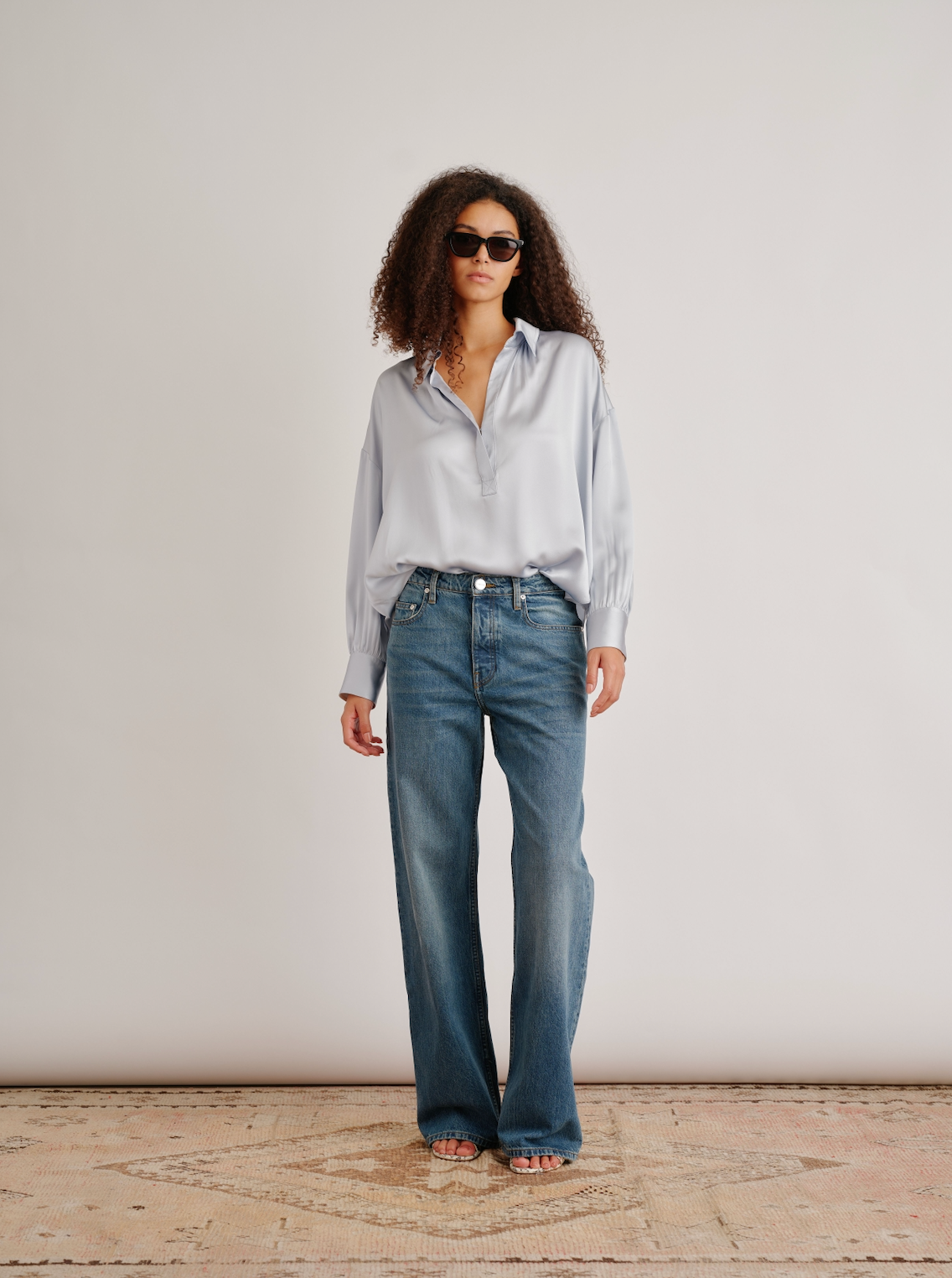 Chantal Relaxed Popover with Shirring in Whisper