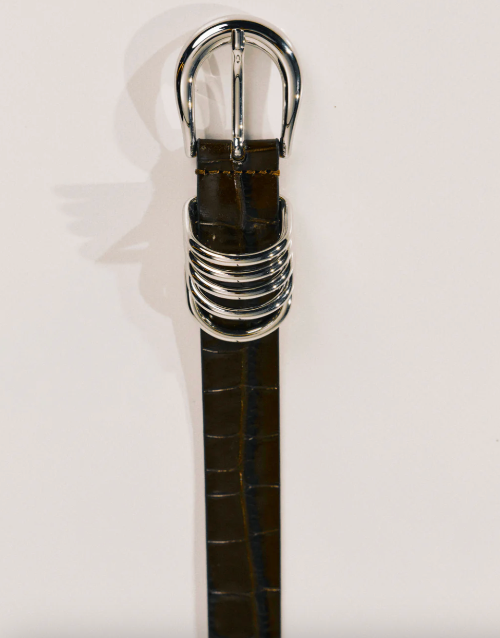 Hollyhock Croco Leather Belt in Dark Chocolate