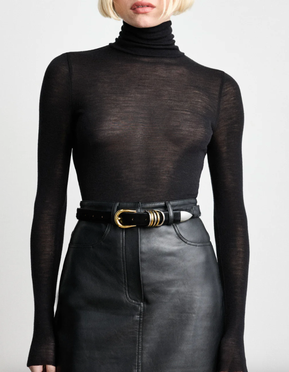 Hollyhock Mixed Metal Belt in Black